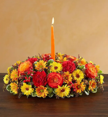 Large Fall Centerpiece Paradise Flowers Flower Arrangement Delivery Same Day Roses Birthday Anniversary Fort Lauderdale Dania Hollywood Broward Palm Beach Centerpiece Thanksgiving