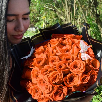 orange flowers in wrap paradise flowers same day delivery copy